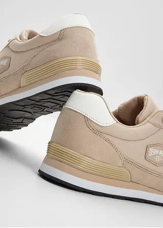 bonprix Sportlicher Sneaker mit Schnürung - beige - Herren Weihnachtsangebot