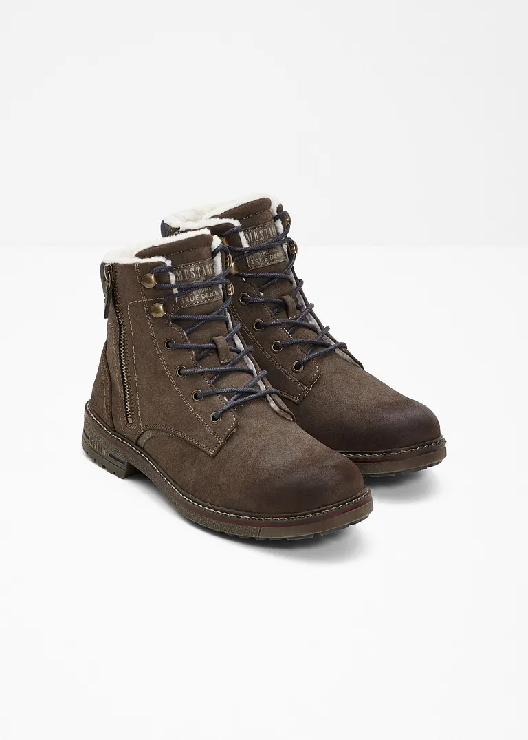 bonprix Warmgefütterter Schnür Boot von Mustang - braun Saisonale Angebote