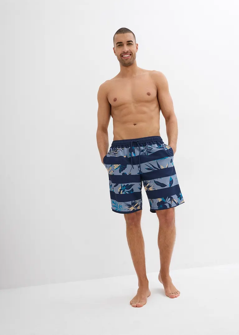 bonprix Modische Badeshorts mit schönem Druck - blau - Herren Tiefpreis