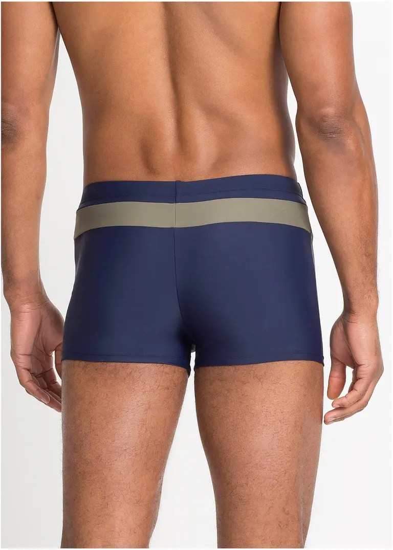 bonprix Bequeme Badehose mit Bindeband am Bund und Kontraststreifen Super Sparpreis