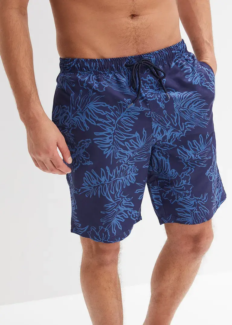 bonprix Sportliche Badeshorts mit modischem Druck - blau Begrenzte Freigabe