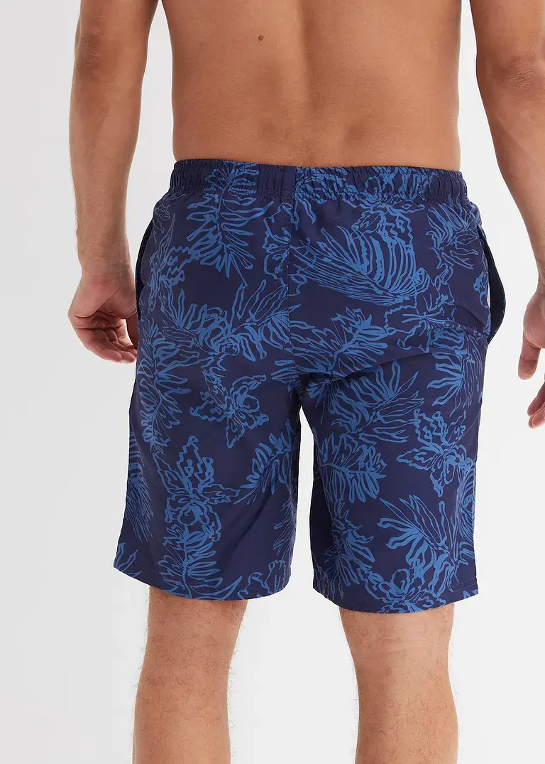 bonprix Sportliche Badeshorts mit modischem Druck - blau Begrenzte Freigabe