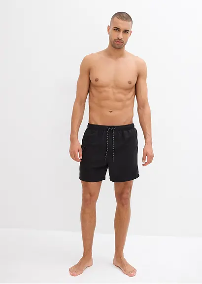 bonprix Modische Badeshorts mit seitlicher Tasche - schwarz Bis zu 50% Rabatt