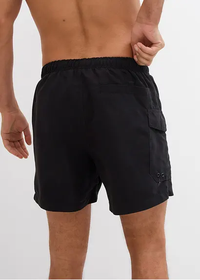 bonprix Modische Badeshorts mit seitlicher Tasche - schwarz Bis zu 50% Rabatt