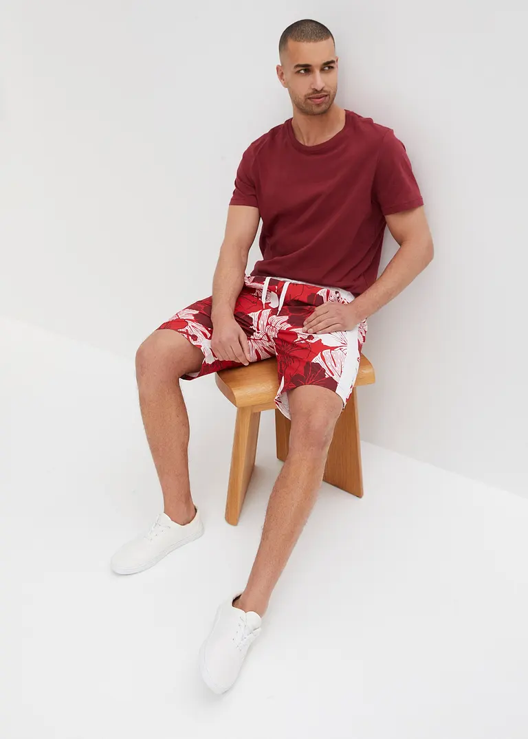 bonprix Sommerlich bedruckte Strand-Bermuda - rot - Herren Super Rabatt
