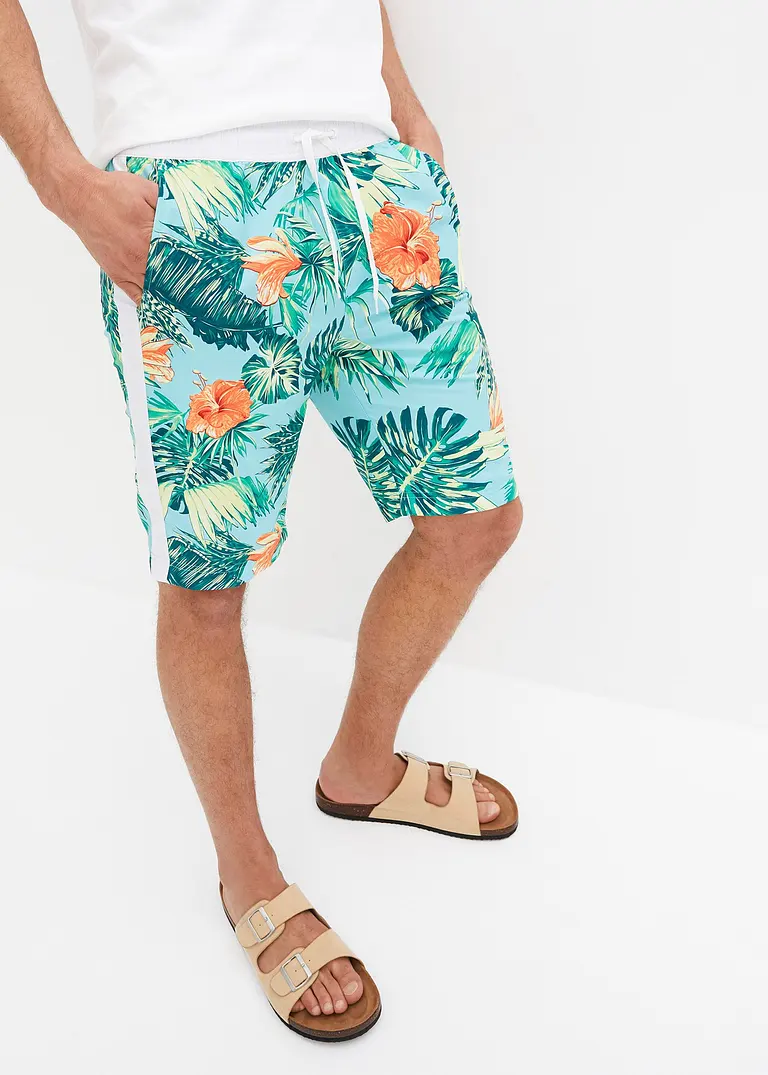 bonprix trendige Strandbermuda mit Allover-Druck - blau 50% Rabatt mit kostenlosem Versand