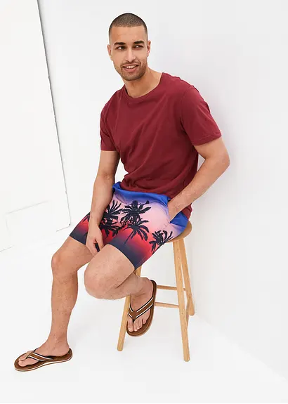 bonprix trendige Strandshorts mit sommerlichem Druckmotiv - blau - Herren Kostenloser Versand international