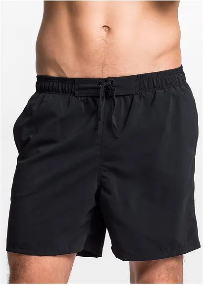 bonprix Sportive Badeshorts in unifarbenem Design - schwarz Black Friday Preise