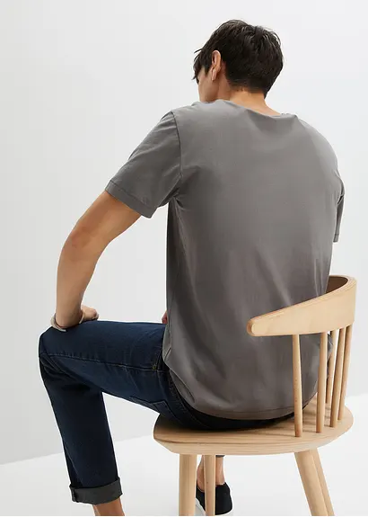 bonprix T-Shirt mit kernigem Print - grau - Herren Online