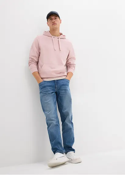 bonprix Bequemes Herren Sweatshirt mit sportiver Kapuze - lila Fabrikpreis