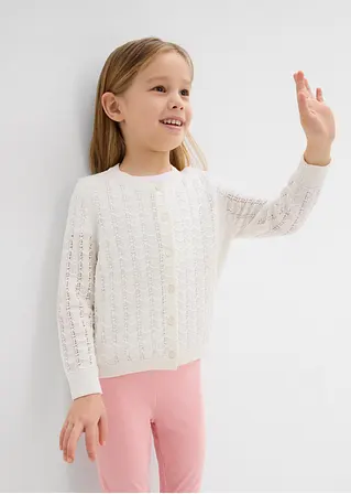 bonprix Mädchen-Strickjacke im schönen Design - weiß - Kinder Weihnachtsangebot