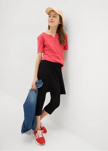 bonprix Mädchen Capri-Legging mit Rock aus elastischem Bio-Baumwoll-Mix Heißer Verkauf