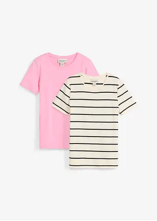 bonprix Mädchen Basic-Shirt im praktischen 2er-Pack - Kinder Neueste Mode