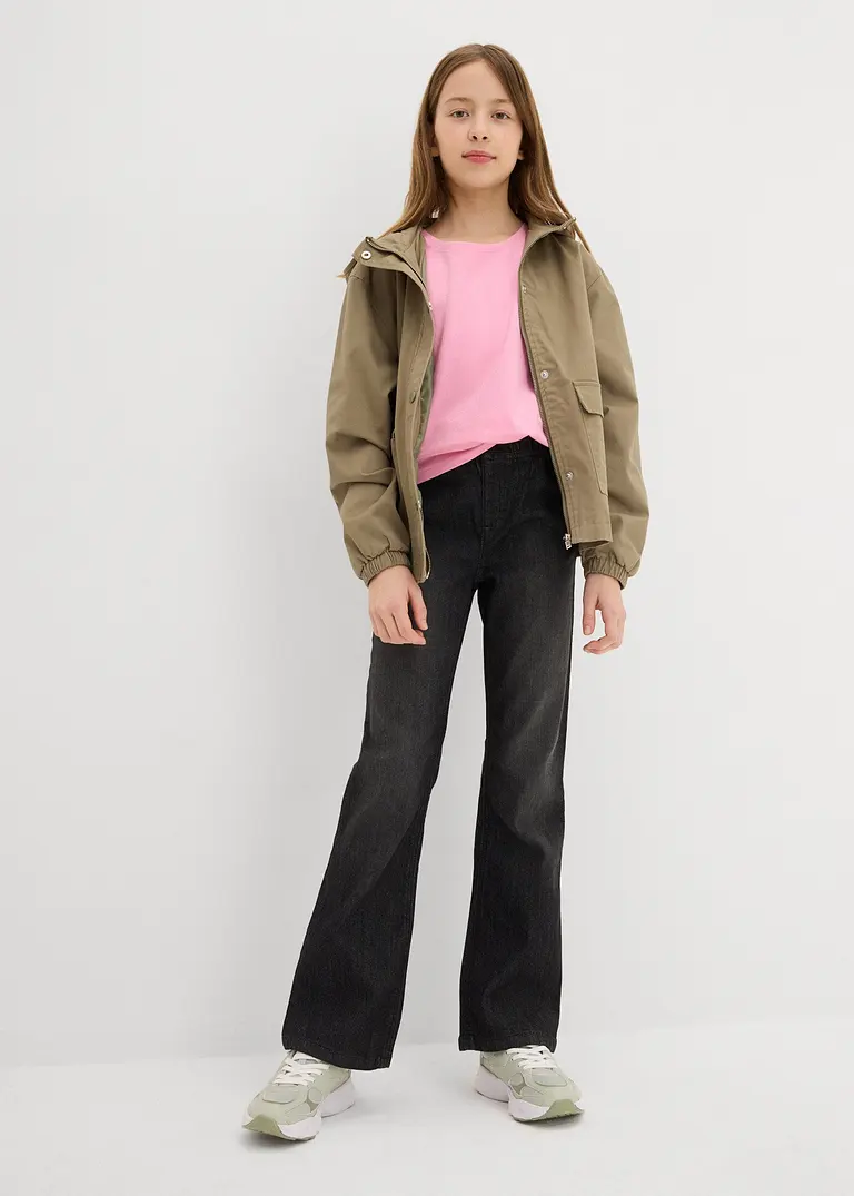 bonprix Mädchen Jeggings mit leicht ausgestelltem Bein und aufgesetzten Geäßtaschen Blitzangebot