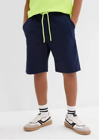 bonprix Schöne Jungen Sweat-Bermuda mit praktischen Taschen und kontrastfarbiger Kordel Super Sparpreis