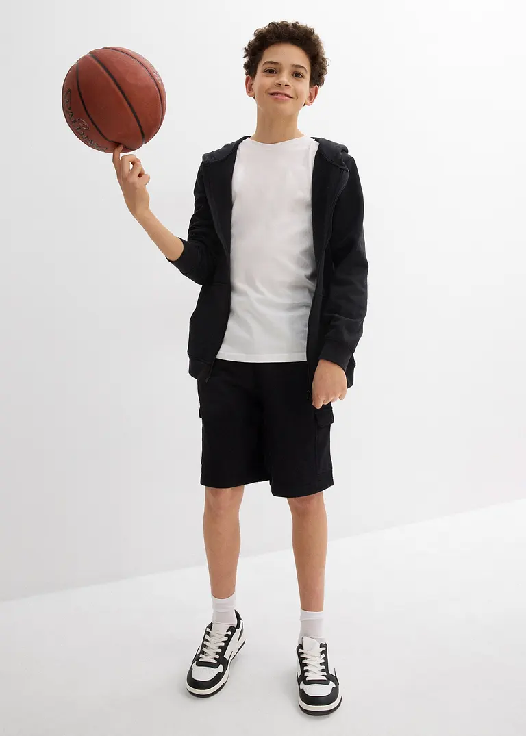 bonprix Schöne Jungen Sweat-Bermuda im Cargo-Style mit 4 Taschen - Kinder Wochenangebot