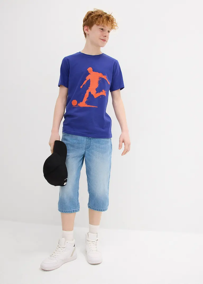 bonprix Cooles Jungen T-Shirt mit Rundhalsausschnitt und einem großen Druck vorne Begrenzte Freigabe