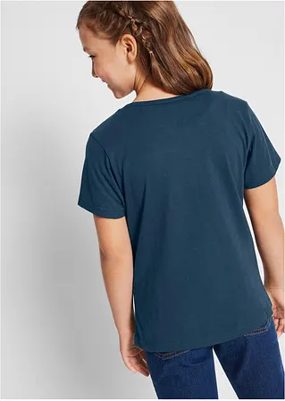 bonprix Doppelpack Mädchen T-Shirt mit romantischem Druck Nur für heute