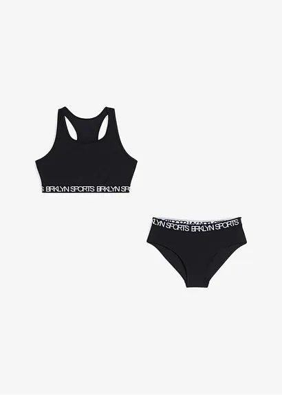 bonprix Cooler Mädchen Sportbikini mit Ringerrücken im 2-tgl. Set Vierteljährliche Förderung