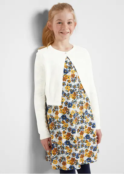 bonprix Schöner Mädchen Bolero mit funkelndem Knopf - weiß Bis zu 55% Rabatt