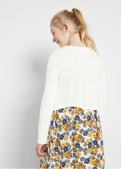 bonprix Schöner Mädchen Bolero mit funkelndem Knopf - weiß Bis zu 55% Rabatt
