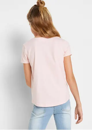bonprix Tolles Mädchen T-Shirt mit Print - hellgrau meliert + puderrosa Discount Store für neue Produkte