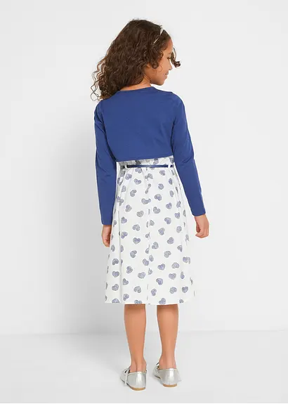 bonprix Tolles Mädchen Set mit Herzchen-Print - blau/weiß Begrenzt auf 3 Tage