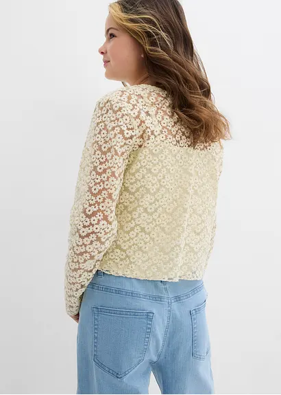 bonprix Verspielte Spitzenbluse mit eingenähtem Jerseytop - natur Rabatte dieses Monats