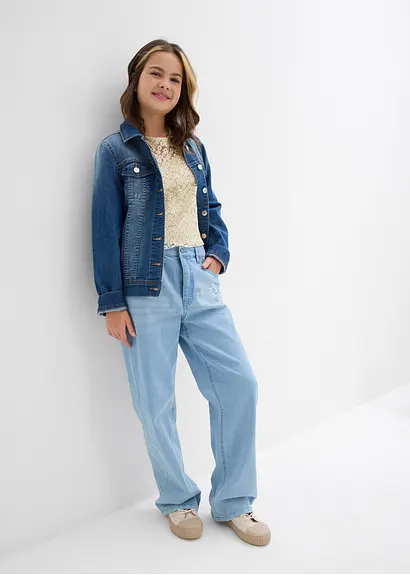 bonprix Verspielte Spitzenbluse mit eingenähtem Jerseytop - natur Rabatte dieses Monats