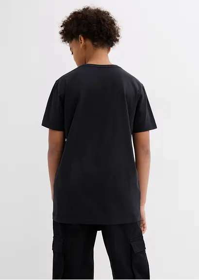 bonprix Cooles Jungen T-Shirt mit großem Druck vorne - schwarz Verkauf