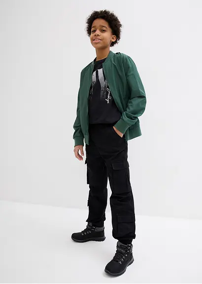 bonprix Cooles Jungen T-Shirt mit großem Druck vorne - schwarz Verkauf