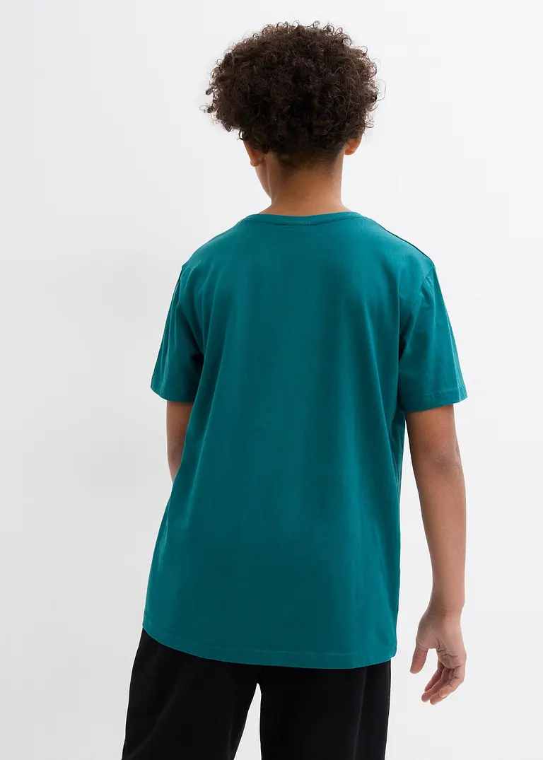 bonprix Cooles Jungen T-Shirt mit großem Druck vorne - petrol Angebote