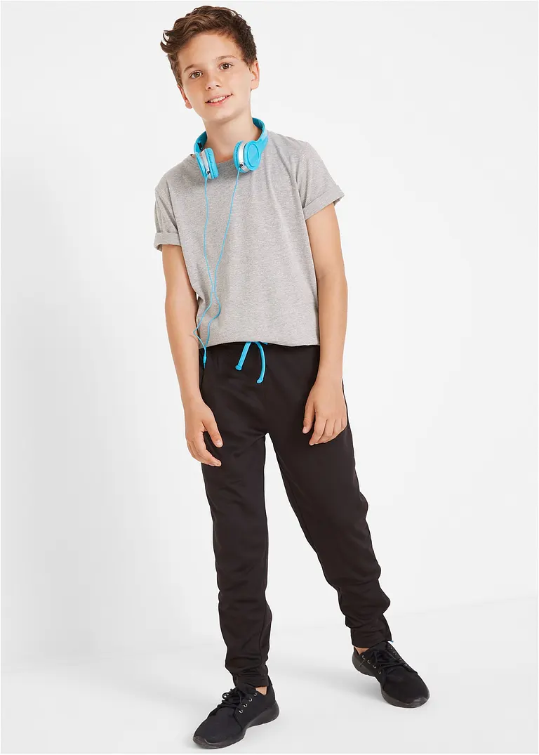 bonprix Jungen Sporthose mit Bindekordel - schwarz - Kinder Günstiger Verkauf