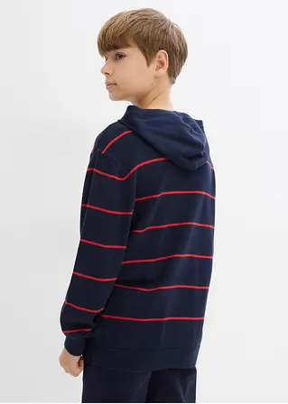 bonprix Jungen Streifenpullover mit Kapuze - blau - Kinder Cyber Monday