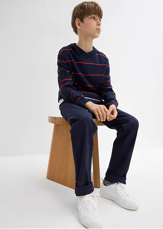 bonprix Jungen Streifenpullover mit Kapuze - blau - Kinder Cyber Monday