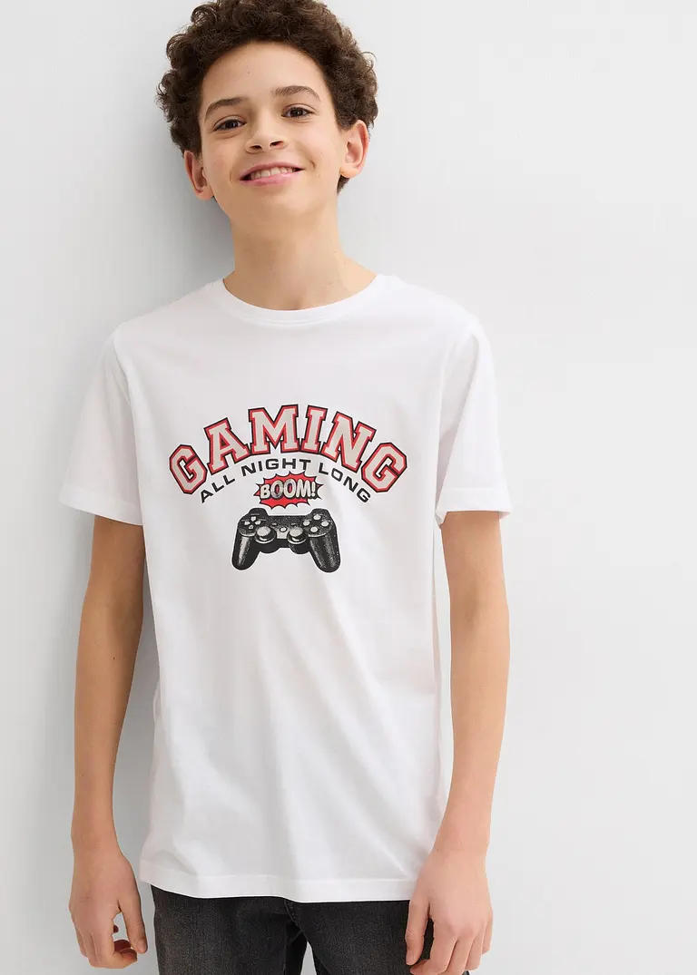 bonprix Bedrucktes T-Shirt im praktischen 2er-Pack - Kinder Weihnachtsangebot
