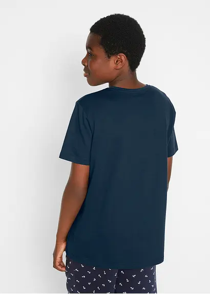 bonprix T-Shirt mit abstraktem Print - blau - Kinder Vatertagsangebot