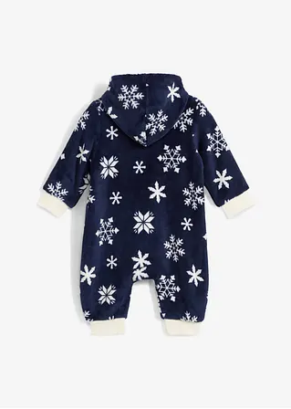 bonprix Schöner Baby Fleece-Overall mit Kapuze und Reißverschluss - blau Große Rabatte