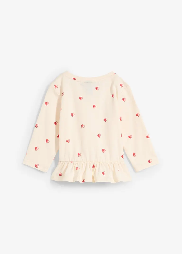 bonprix Verspieltes Baby-Bio-Baumwollshirt mit Herzchen - beige Neuheiten