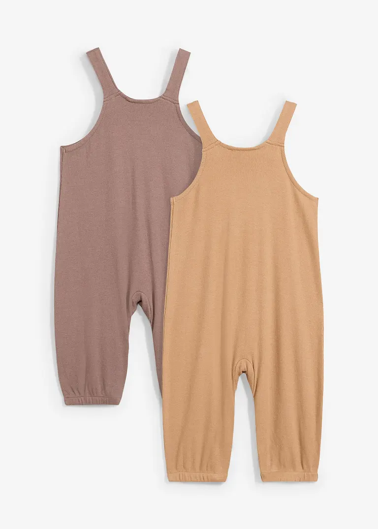 bonprix Süße Latzhosen-Packung mit Knöpfen im Schritt - mittelbraun+camel Bestseller