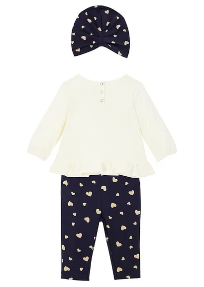 bonprix Tolles Set mit niedlichen Prints - wollweiß / dunkelblau bedruckt Räumungsverkauf