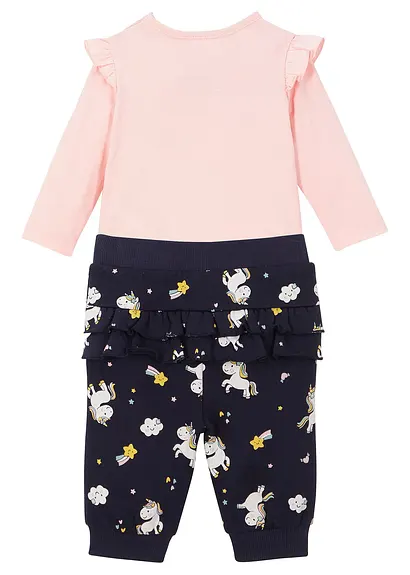 bonprix Niedliches Set mit buntem Print - puderrosa + dunkelblau bedruckt Begrenzte Freigabe