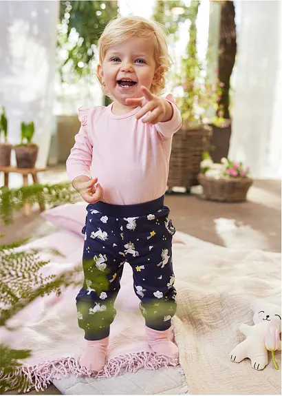 bonprix Niedliches Set mit buntem Print - puderrosa + dunkelblau bedruckt Begrenzte Freigabe