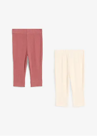 bonprix 2er Packung Baby Leggings in Ripp-Qualität - softbeere+naturbeige JETZT KAUFEN