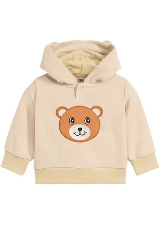 bonprix Schönes Fleeceshirt mit Kapuze in Teddyoptik - beige Nur für heute