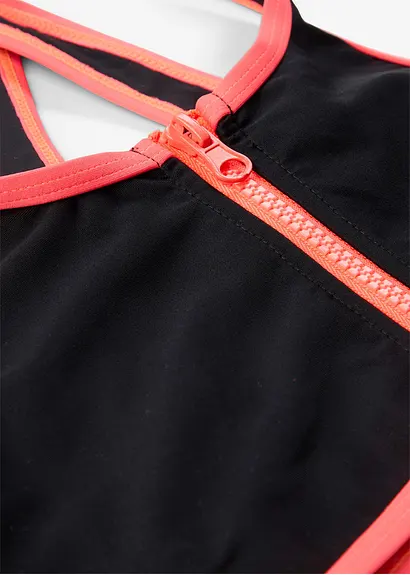 bonprix Sportlicher Bikini mit Reißverschluss Detail und Säumen in Kontrastfarbe Begrenzt auf 3 Tage