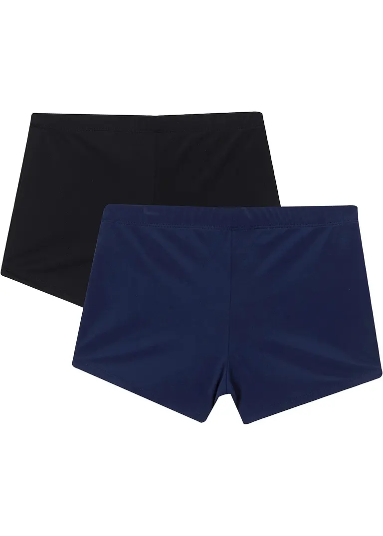 bonprix Tolle Badehose mit Print im 2er Pack - dunkelblau/schwarz Outlet
