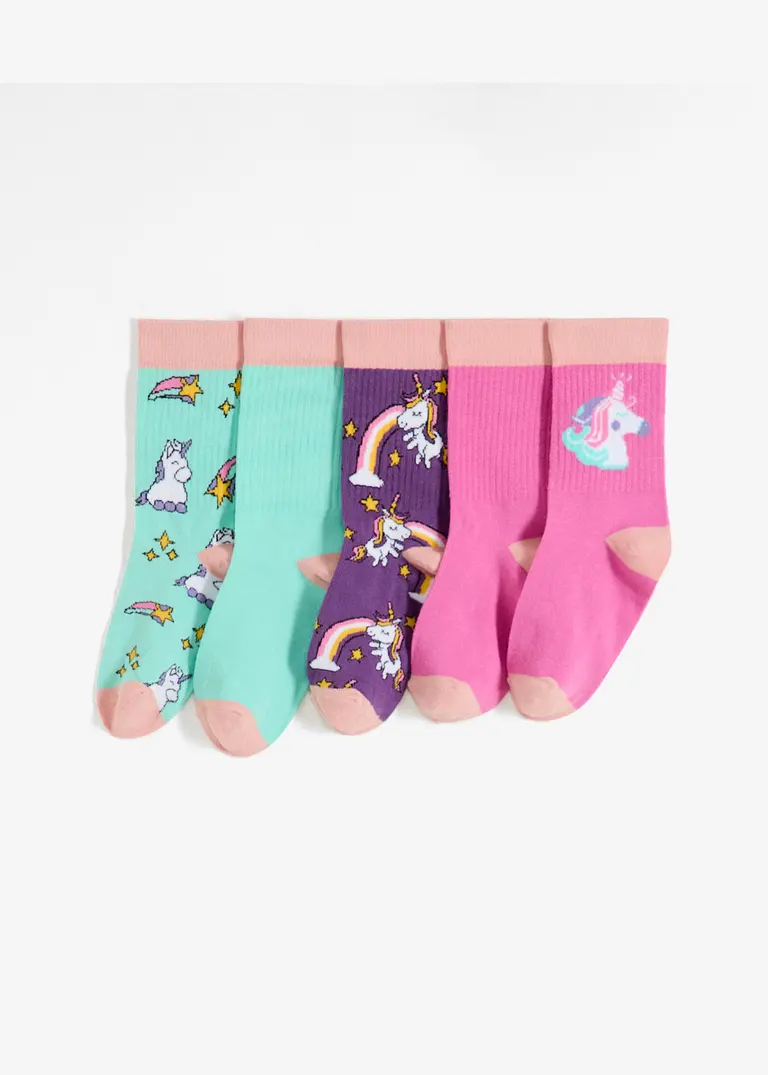 bonprix Verspielte Kindersocken mit Einhorn-Print - bunt gemustert Kostenloser Versand