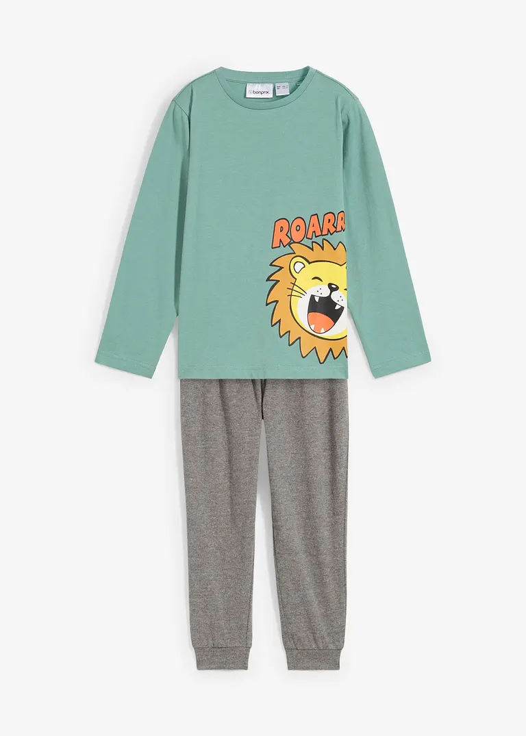 bonprix Cooler Jungen Pyjama mit Bio-Baumwolle im 2-tgl. Set Preisnachlass