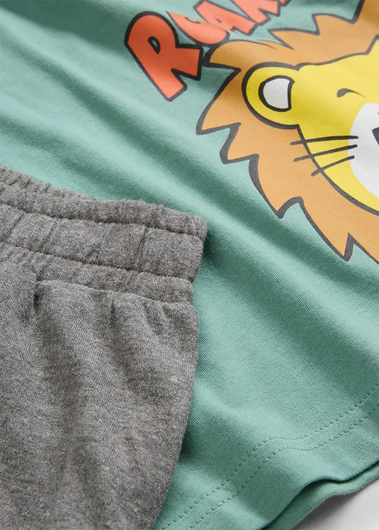 bonprix Cooler Jungen Pyjama mit Bio-Baumwolle im 2-tgl. Set Preisnachlass